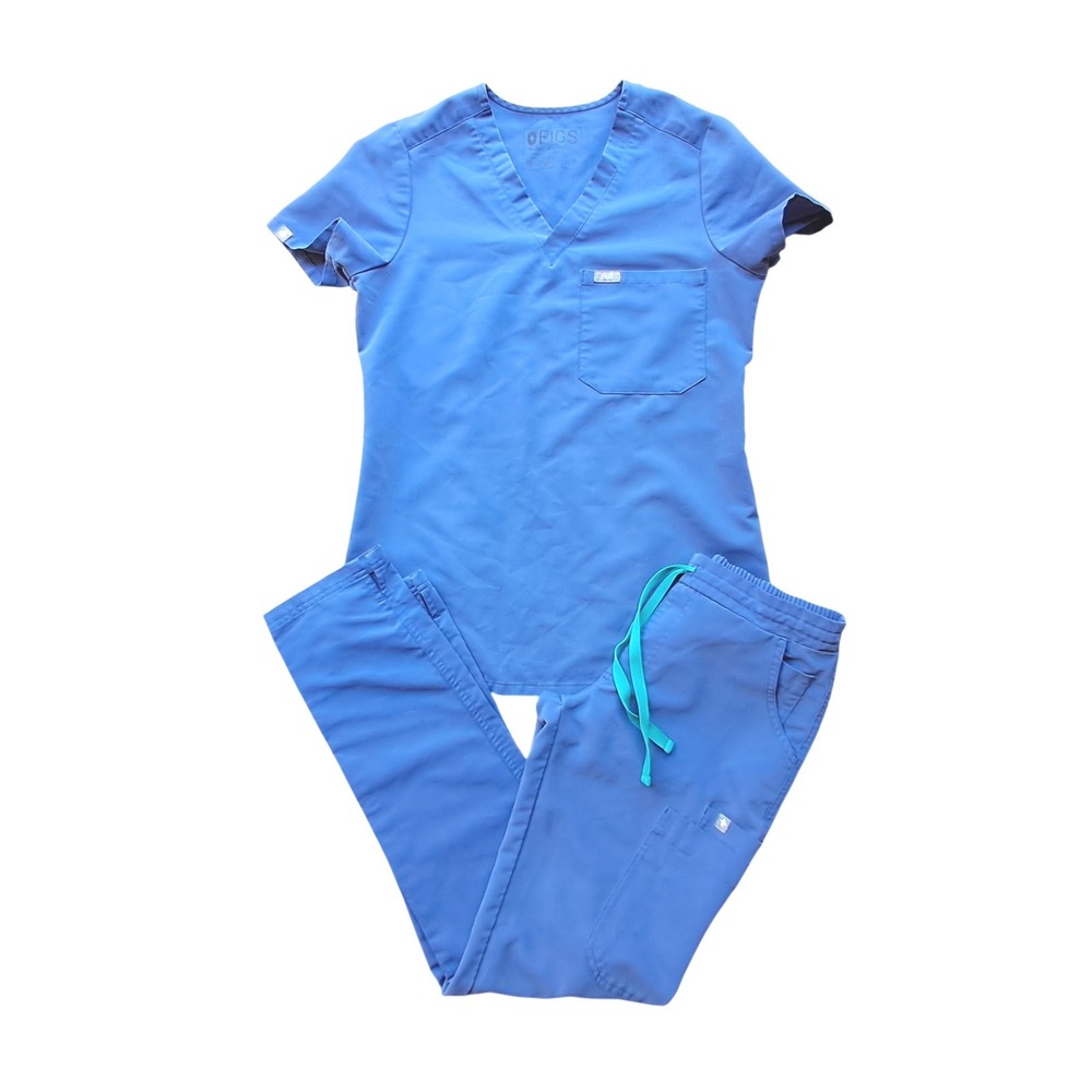 FIGS Technical Collection Scrub Set Blue XXS Casala Top Cargo Pants TW2000R